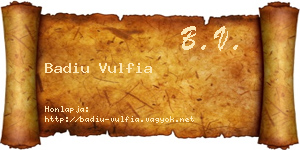 Badiu Vulfia névjegykártya